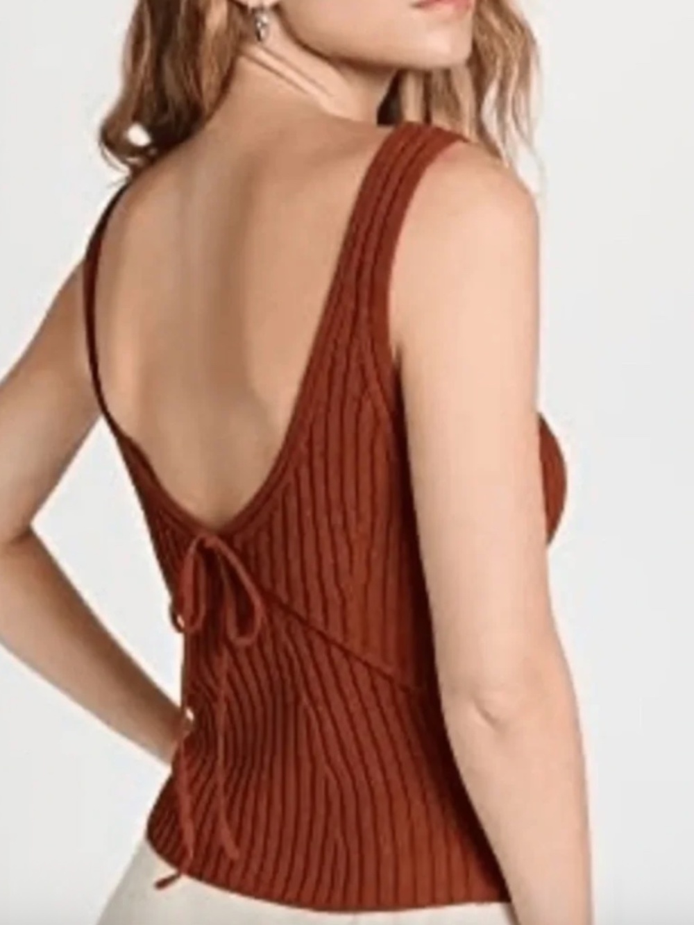 VINCE TIE BACK TANK RUST AMBER - XXS